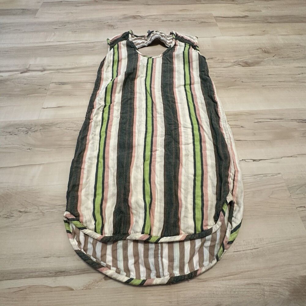 The Odells Women M‎ Dress 100% Cotton Shift Sleeveless Stripe Multicolor